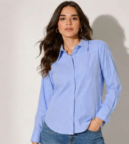 Blue Striped Formal Shirt