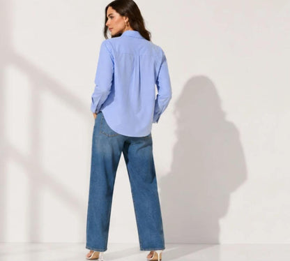 Blue Striped Formal Shirt