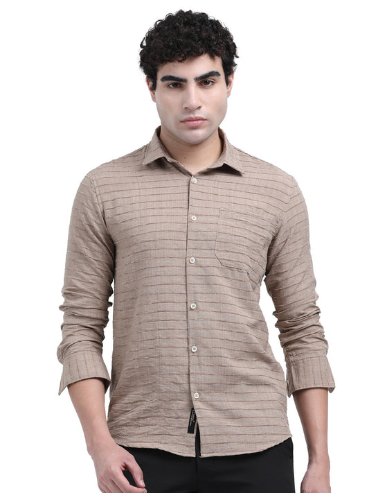 Beige Textured Shirt – STC Fashion