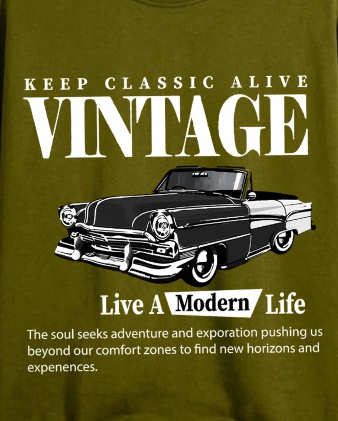 Olive Vintage Car T-Shirt – KIXOR