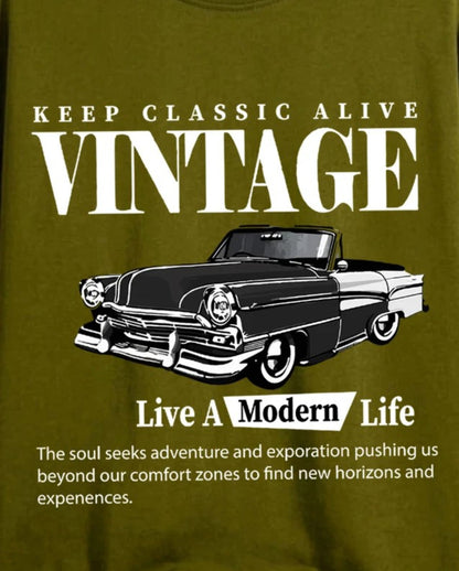 Olive Vintage Car T-Shirt – KIXOR