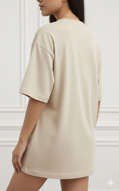 Beige Tea-Rex Graphic T-Shirt for women