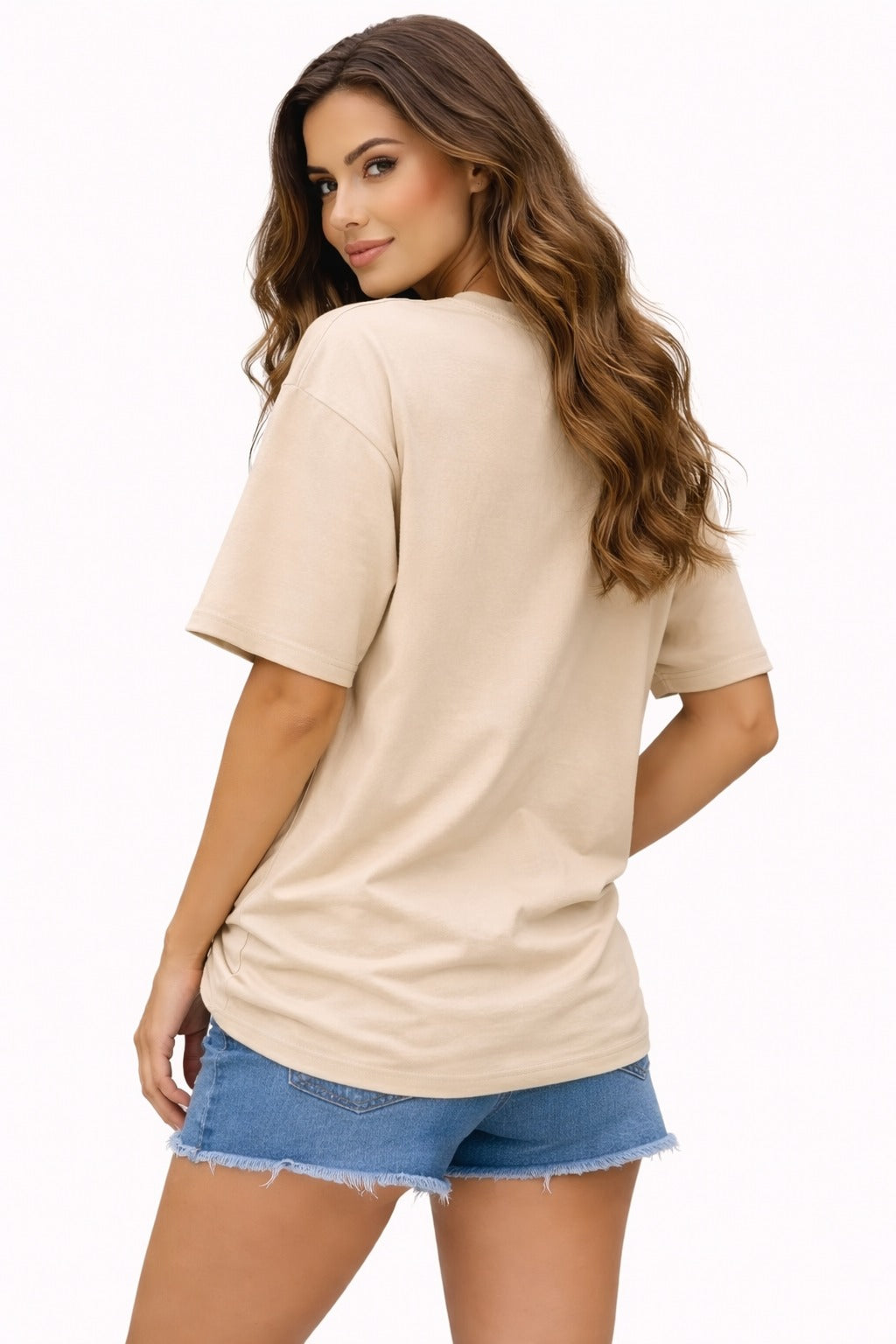 Beige Teddy Graphic T-Shirt for women