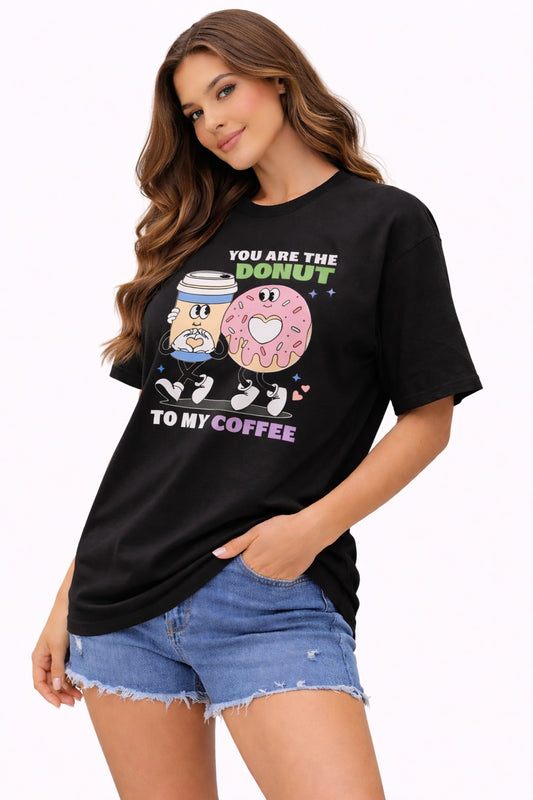 Black Donut Graphic T-Shirt for women