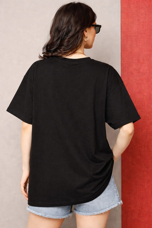Black See Good Graphic T-Shirt for women