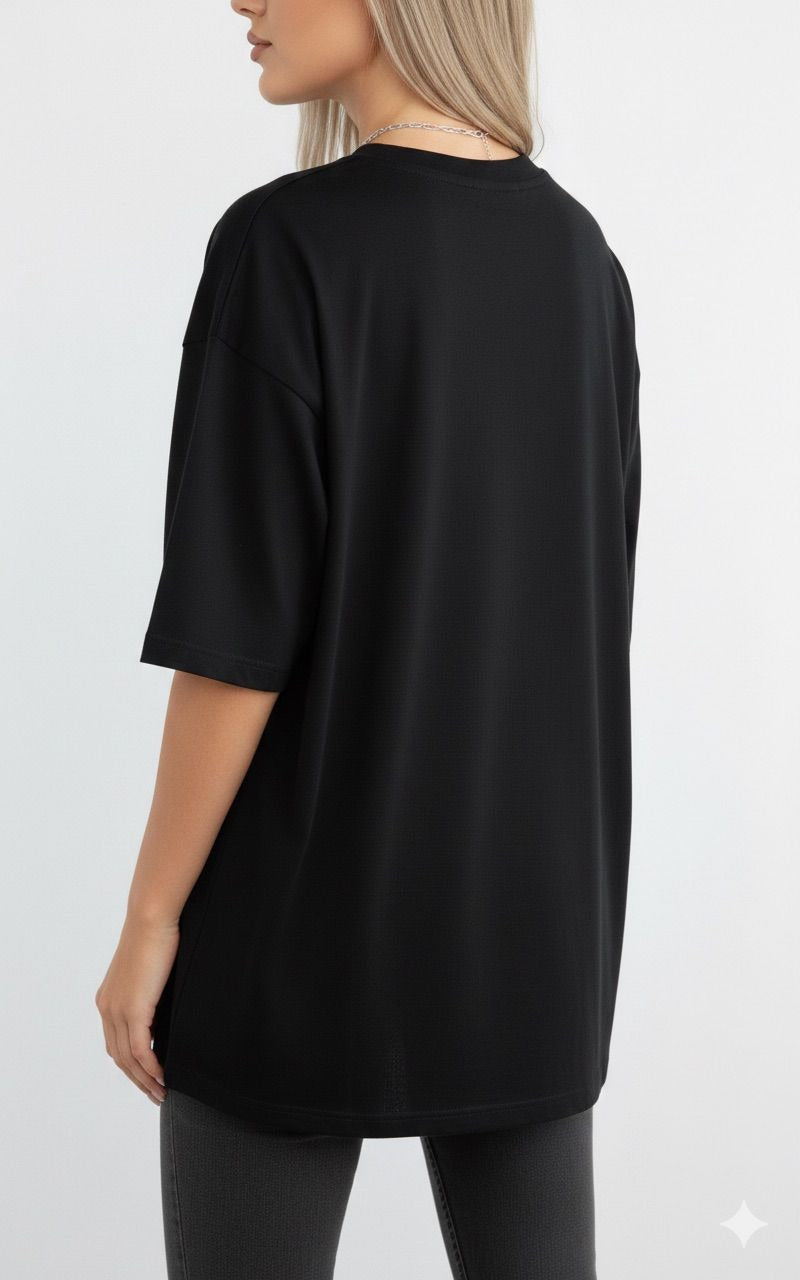 Black Tea-Rex Graphic T-Shirt for women