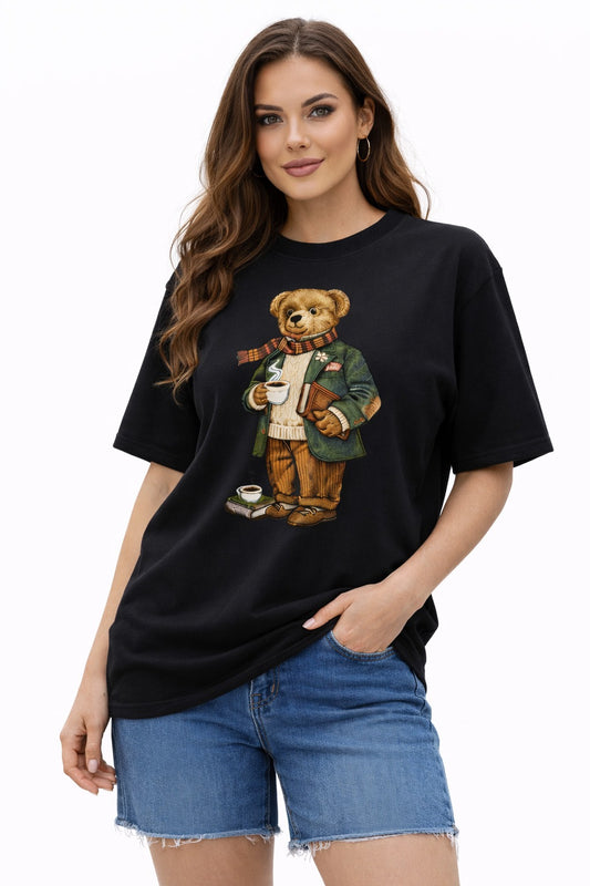 Black Teddy Graphic T-Shirt for women