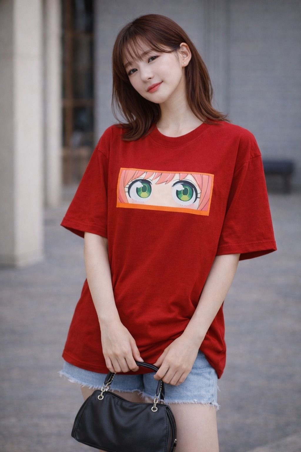Red Girl Eye Graphic T-Shirt for women