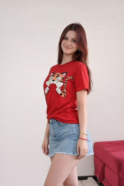 Red Tiger Graphic T-Shirt for women