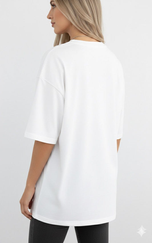 White Tea-Rex Graphic T-Shirt for women